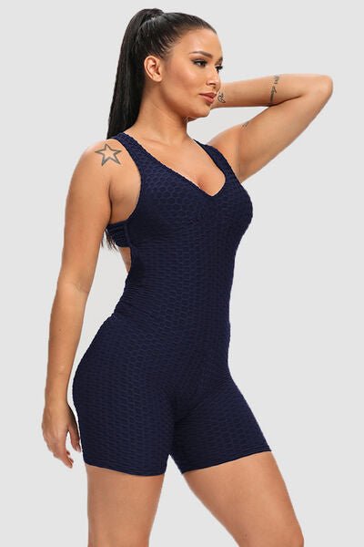 Chic Crisscross Fitness Romper with Supportive Straps