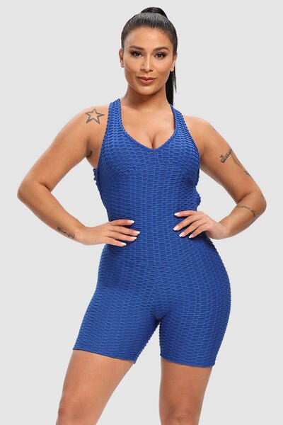 Chic Crisscross Fitness Romper with Supportive Straps