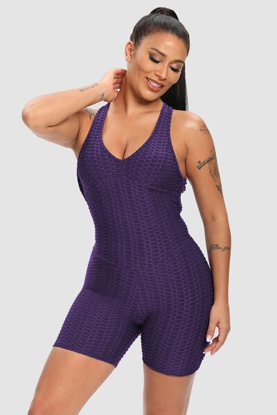 Chic Crisscross Fitness Romper with Supportive Straps