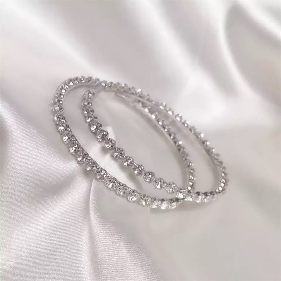 Crystal Hoop Earrings For Women Sparkling Clear Crystals Dainty Elegant Jewelry Gift Ready Accessory