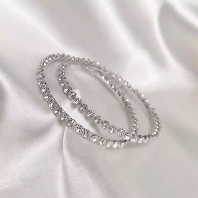 Crystal Hoop Earrings For Women Sparkling Clear Crystals Dainty Elegant Jewelry Gift Ready Accessory