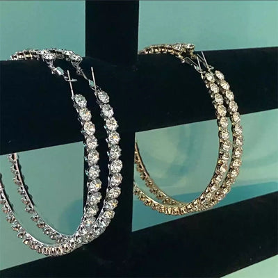 Crystal Hoop Earrings For Women Sparkling Clear Crystals Dainty Elegant Jewelry Gift Ready Accessory