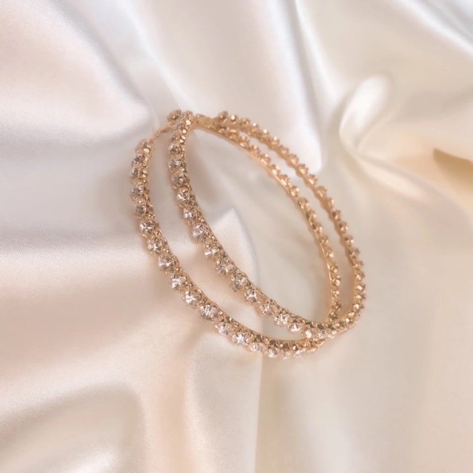 Crystal Hoop Earrings For Women Sparkling Clear Crystals Dainty Elegant Jewelry Gift Ready Accessory