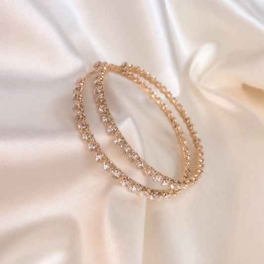 Crystal Hoop Earrings For Women Sparkling Clear Crystals Dainty Elegant Jewelry Gift Ready Accessory