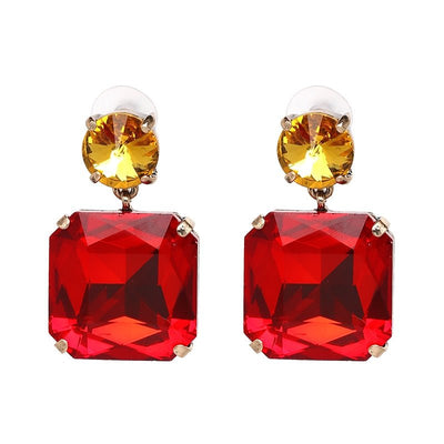 Crystal Rhinestone Water Drop Geometric Dangle Earrings Fashion Wedding Jewelry For Women  Trend