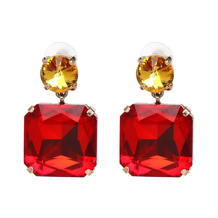 Crystal Rhinestone Water Drop Geometric Dangle Earrings Fashion Wedding Jewelry For Women  Trend