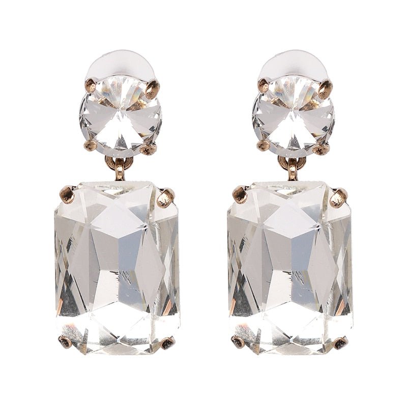 Crystal Rhinestone Water Drop Geometric Dangle Earrings Fashion Wedding Jewelry For Women  Trend