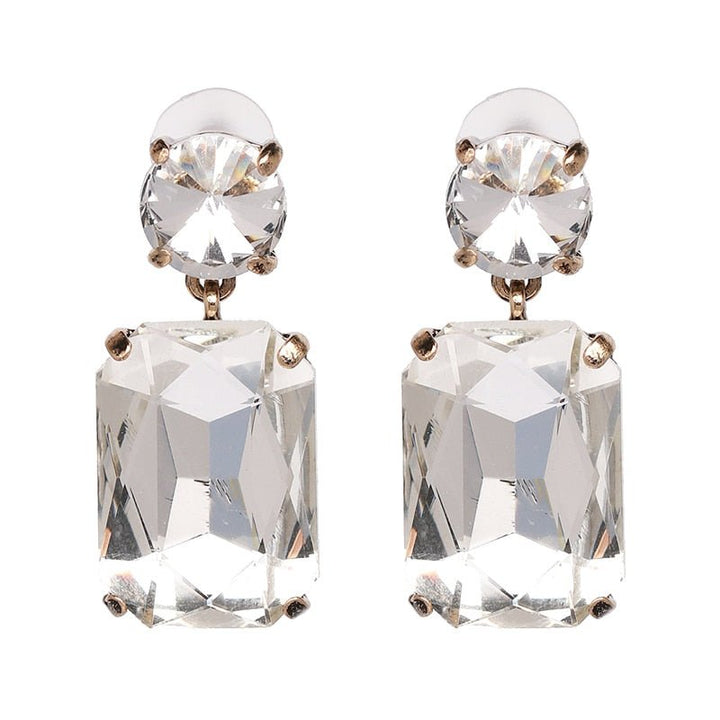 Crystal Rhinestone Water Drop Geometric Dangle Earrings Fashion Wedding Jewelry For Women  Trend