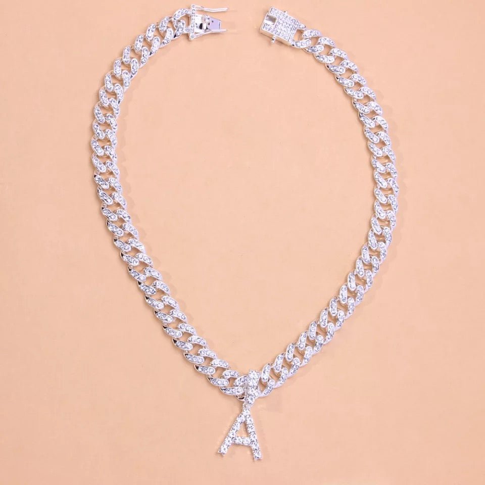 Cuban Alphabet Necklace With Initial Pendant For Personalized Jewelry And Elegant Style
