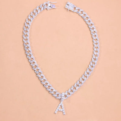Cuban Alphabet Necklace With Initial Pendant For Personalized Jewelry And Elegant Style