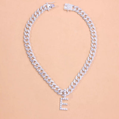Cuban Alphabet Necklace With Initial Pendant For Personalized Jewelry And Elegant Style