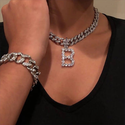 Cuban Alphabet Necklace With Initial Pendant For Personalized Jewelry And Elegant Style