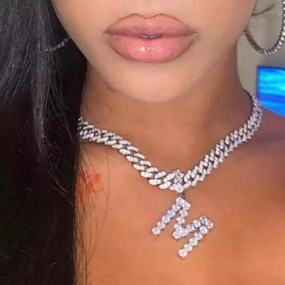 Cuban Alphabet Necklace With Initial Pendant For Personalized Jewelry And Elegant Style