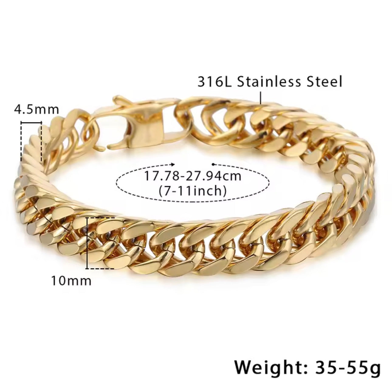 Cuban Link Stainless Steel Bracelet