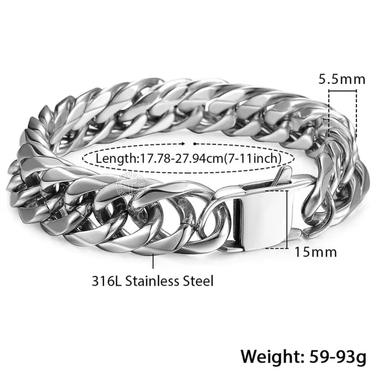Cuban Link Stainless Steel Bracelet