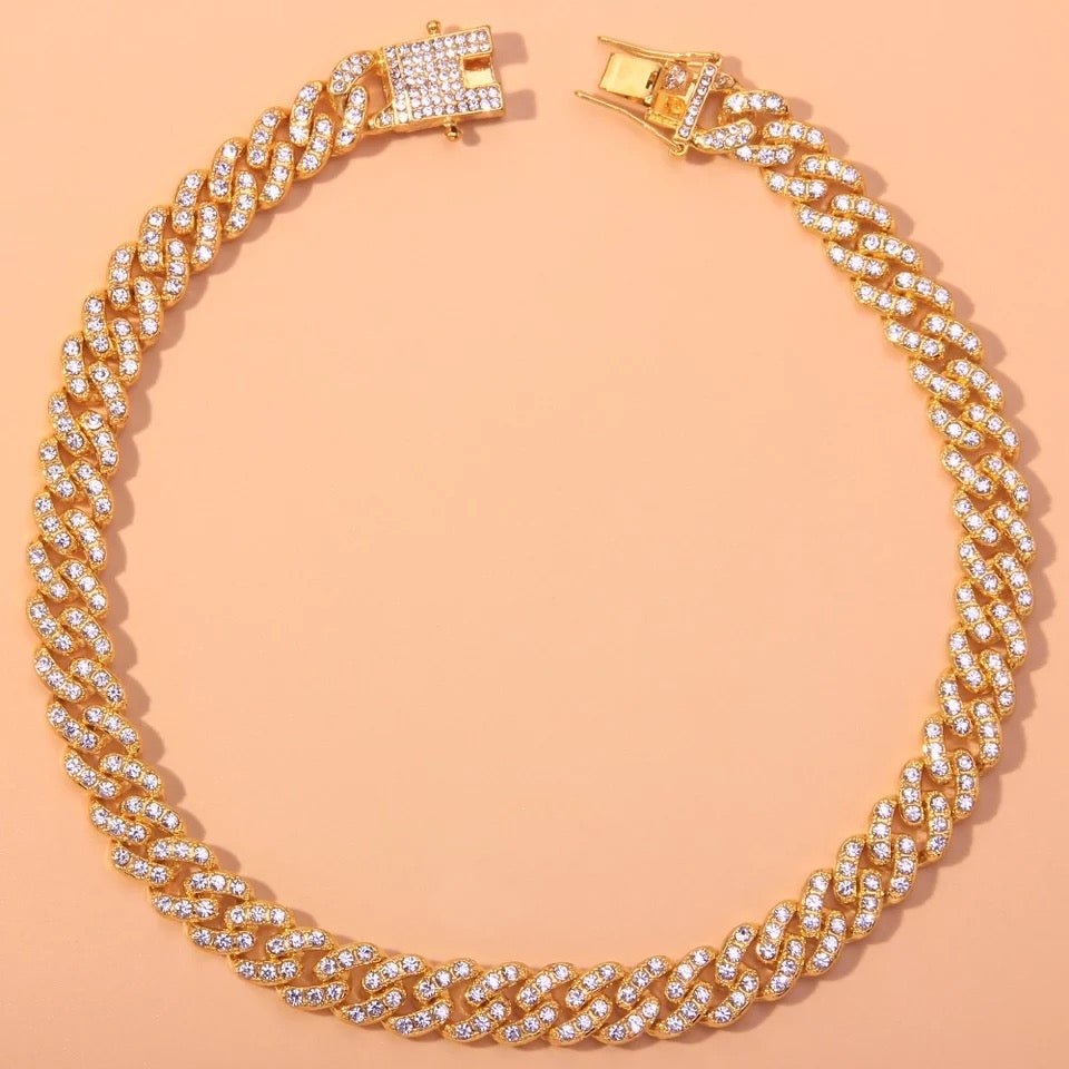 Cuban Link Chain Necklace For Men And Women Premium Gold Tone Stainless Steel Durable Accessory