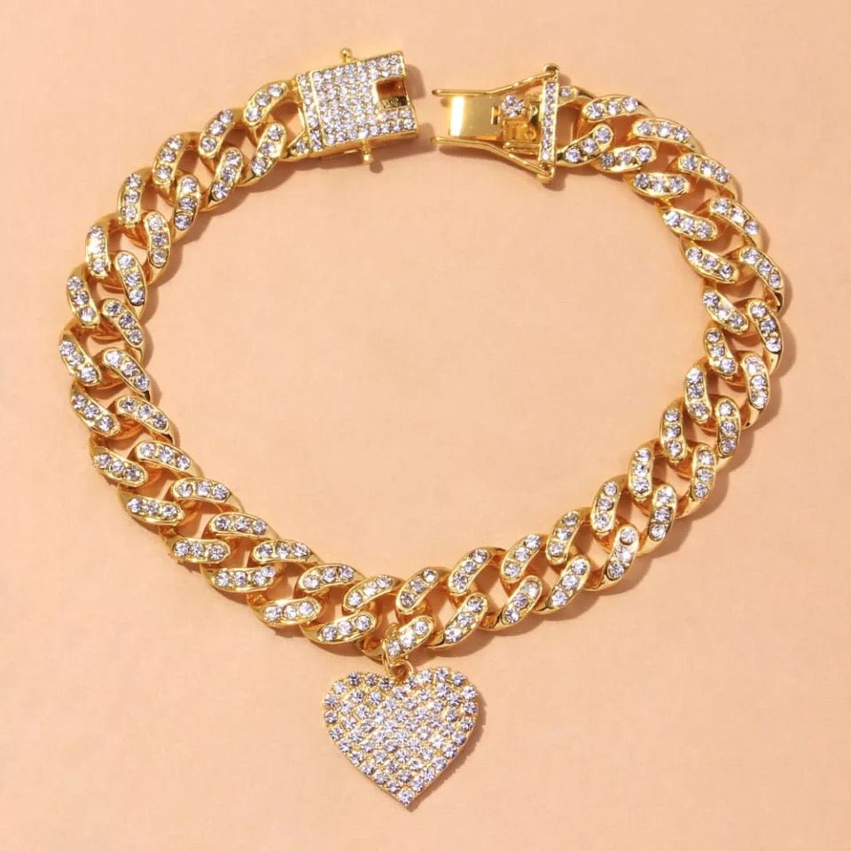 Cuban Link Heart Shape Anklets For Women Dainty Chain Jewelry Gift Statement Piece