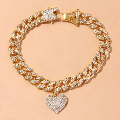 Cuban Link Heart Shape Anklets For Women Dainty Chain Jewelry Gift Statement Piece