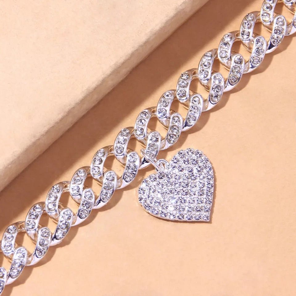 Cuban Link Heart Shape Anklets For Women Dainty Chain Jewelry Gift Statement Piece