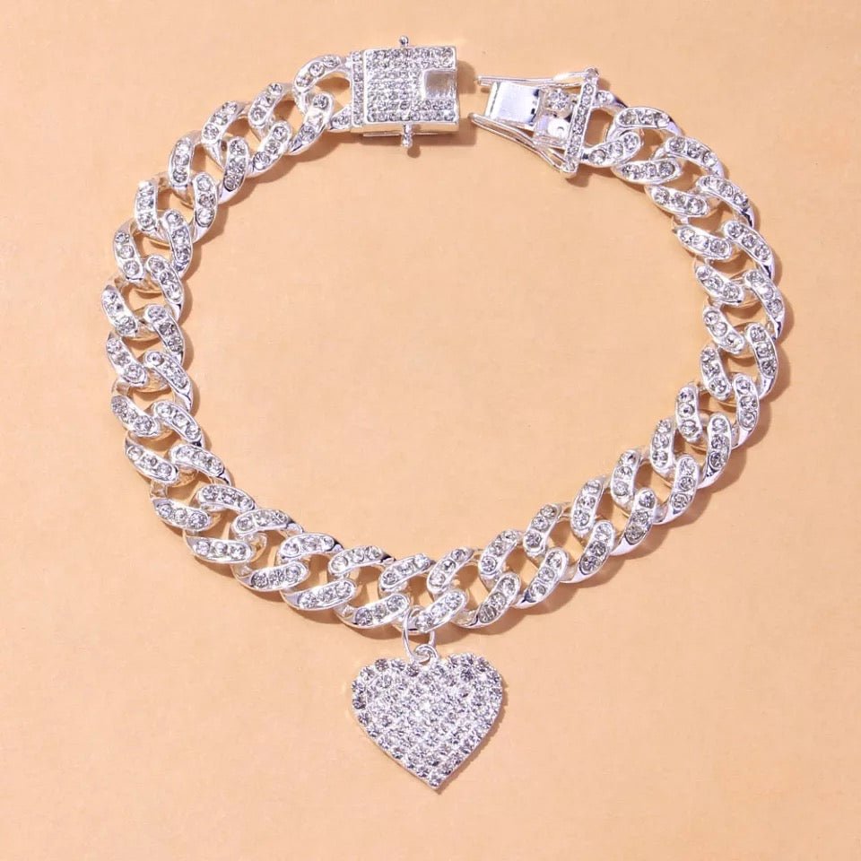 Cuban Link Heart Shape Anklets For Women Dainty Chain Jewelry Gift Statement Piece