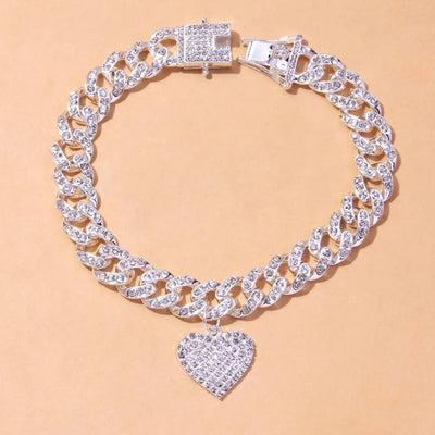 Cuban Link Heart Shape Anklets For Women Dainty Chain Jewelry Gift Statement Piece