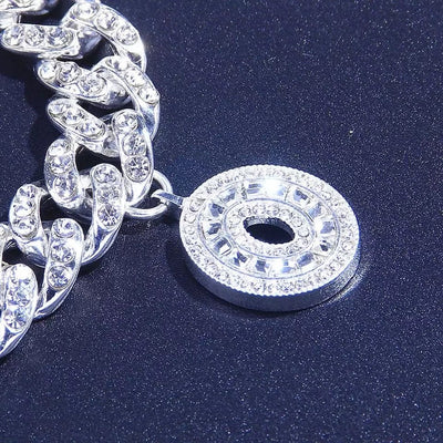 Elegant Cuban Style Rhinestone Anklet For Women With Sparkling Design And Dainty Charm