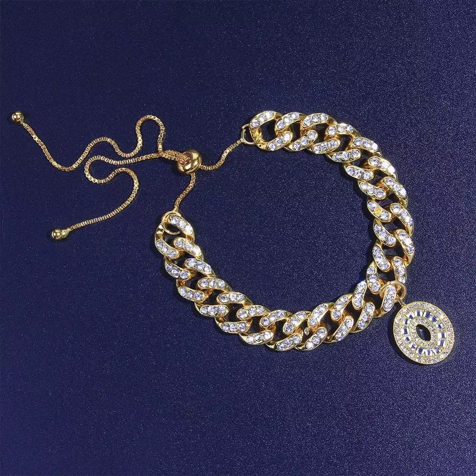 Elegant Cuban Style Rhinestone Anklet For Women With Sparkling Design And Dainty Charm