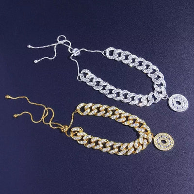 Elegant Cuban Style Rhinestone Anklet For Women With Sparkling Design And Dainty Charm