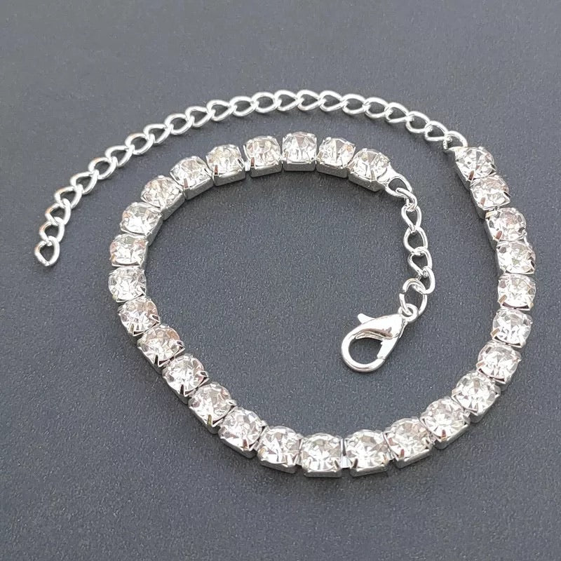 Cubic Zirconia Tennis Chain Anklets For Women Elegant Jewelry Sparkling Modern Gift