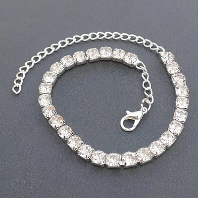 Cubic Zirconia Tennis Chain Anklets For Women Elegant Jewelry Sparkling Modern Gift