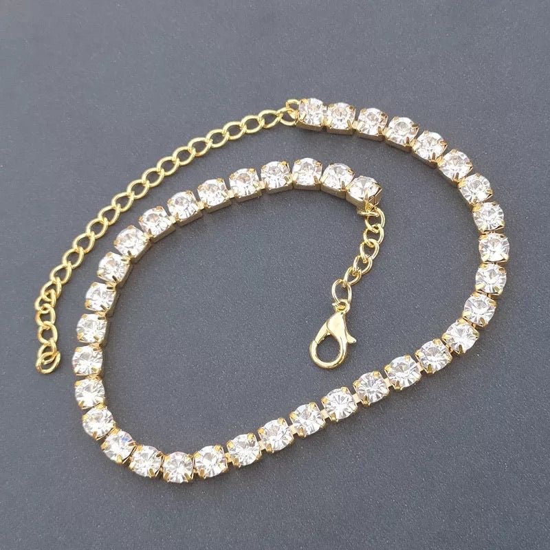 Cubic Zirconia Tennis Chain Anklets For Women Elegant Jewelry Sparkling Modern Gift