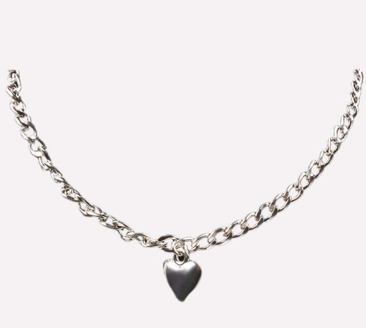 Cute Heart Lock Necklace Gold Silver Choker Necklace