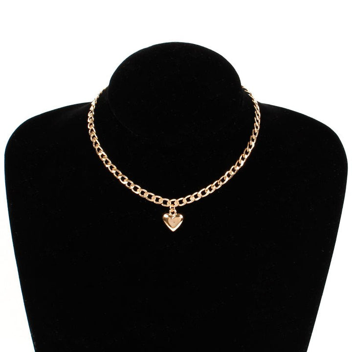 Cute Heart Lock Necklace Gold Silver Choker Necklace