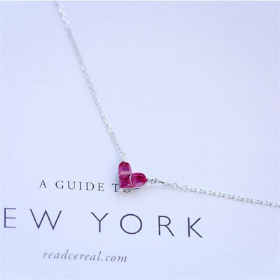 Cute Mini Heart Short Clavicle Chain 925 Sterling Silver Temperament Personality Fashion Female Necklace SNE056