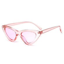 Chic Vintage Cat Eye Sunglasses for Women - Retro Black and White Triangle Style with Red Accent, UV400 Protection