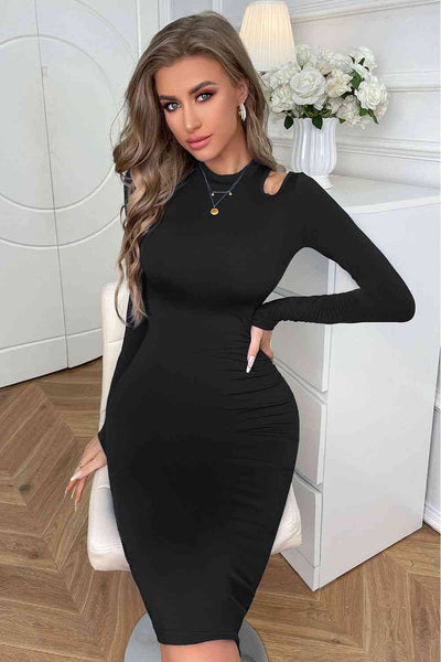 Elegant Cutout Long Sleeve Bodycon Dress