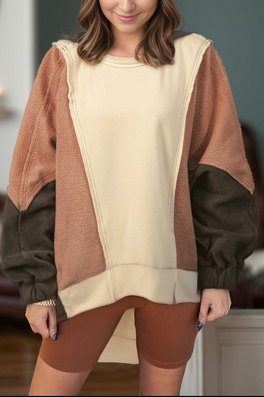 Chic Color Block Cozy Hoodie for Stylish Comfort Wear