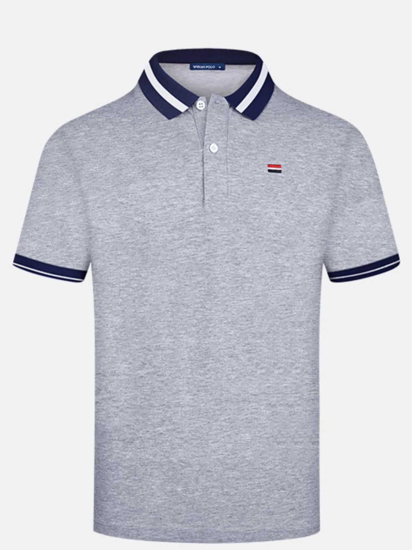 Men's Plus Size Striped Collar Short Sleeve Polo