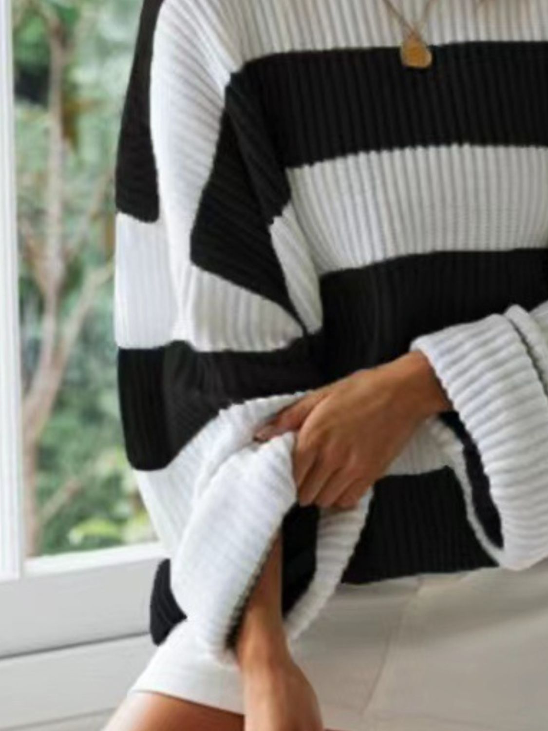 Round Neck Long Sleeve Sweater for Women Casual Style