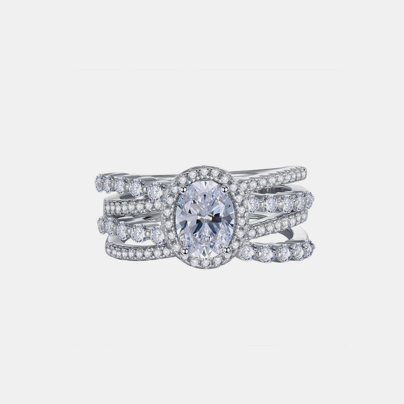 3 Carat Moissanite 925 Sterling Silver Layered Ring Elegant