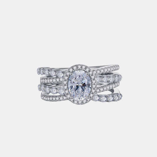 3 Carat Moissanite 925 Sterling Silver Layered Ring Elegant