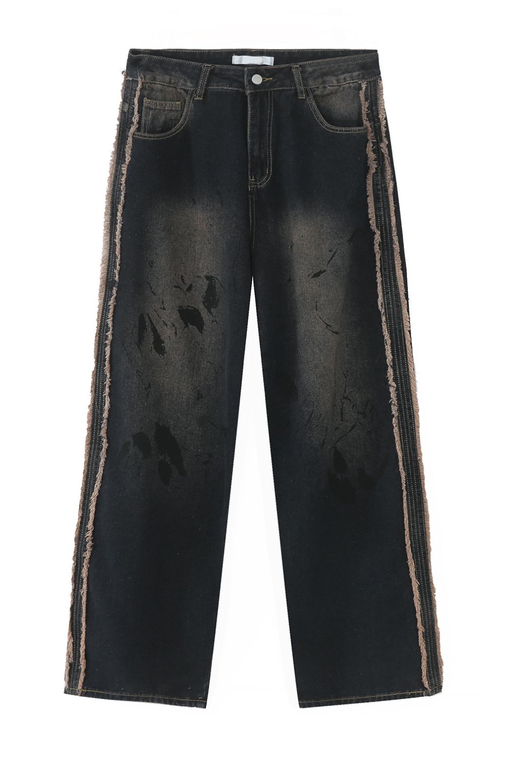 Raw Edge Mid Rise Men's Jeans for Stylish Comfort Fit