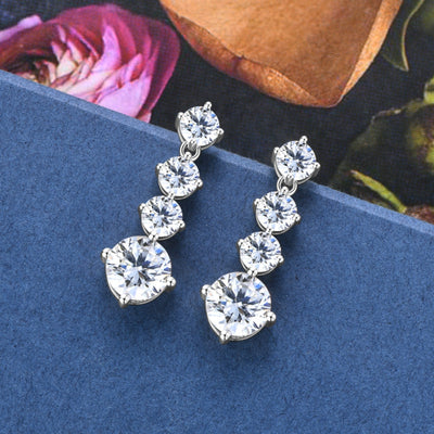 4 Carat Moissanite 925 Sterling Silver Earrings for Elegance