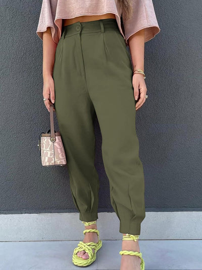 Stylish High-Waisted Crop Trousers for Chic Comfort