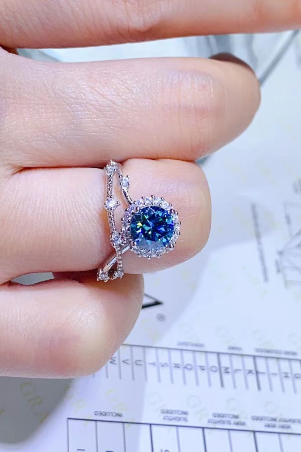 1 Carat Moissanite 925 Sterling Silver Ring for Women