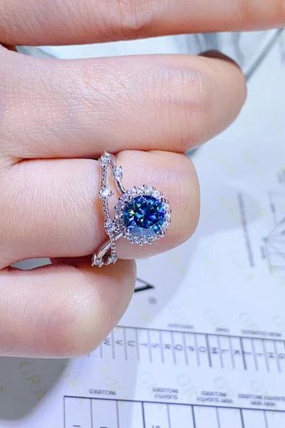 1 Carat Moissanite 925 Sterling Silver Ring for Women