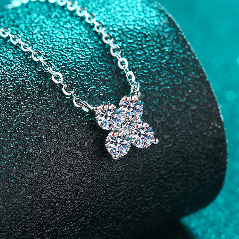 1.26 Carat Moissanite 925 Sterling Silver Pendant Necklace