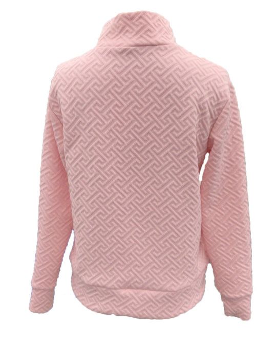 Textured Relaxed Fit Long Sleeve Sweatshirt for Women
