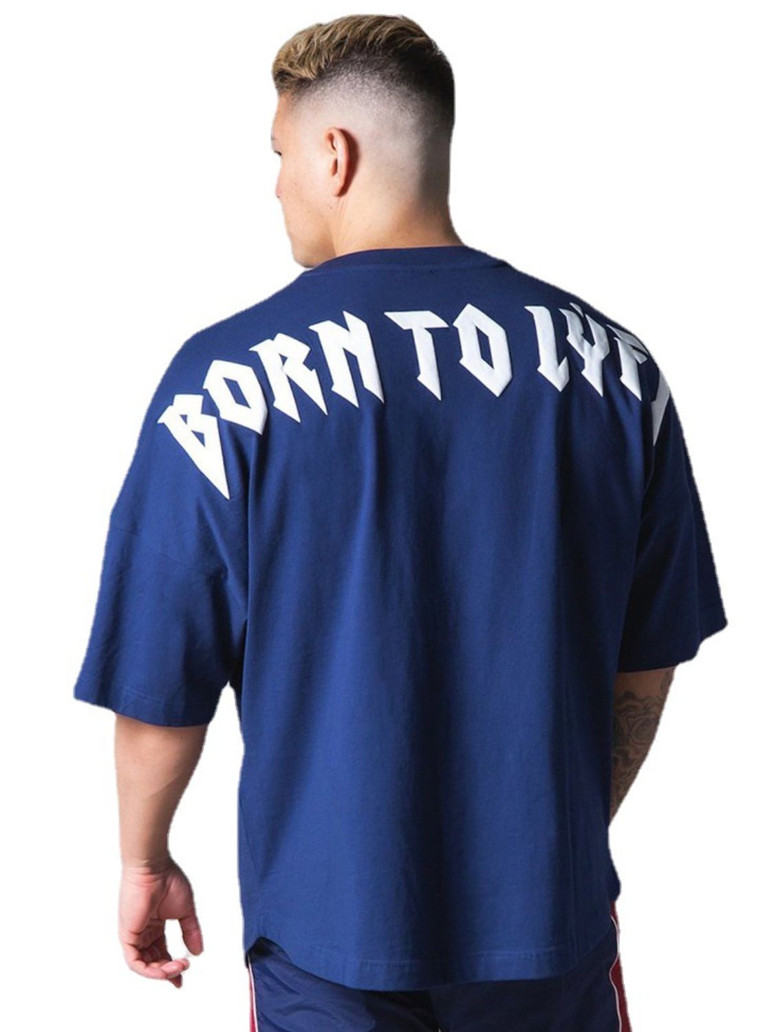 Men's Plus Size Letter Round Neck Half Sleeve T-Shirt Fashion