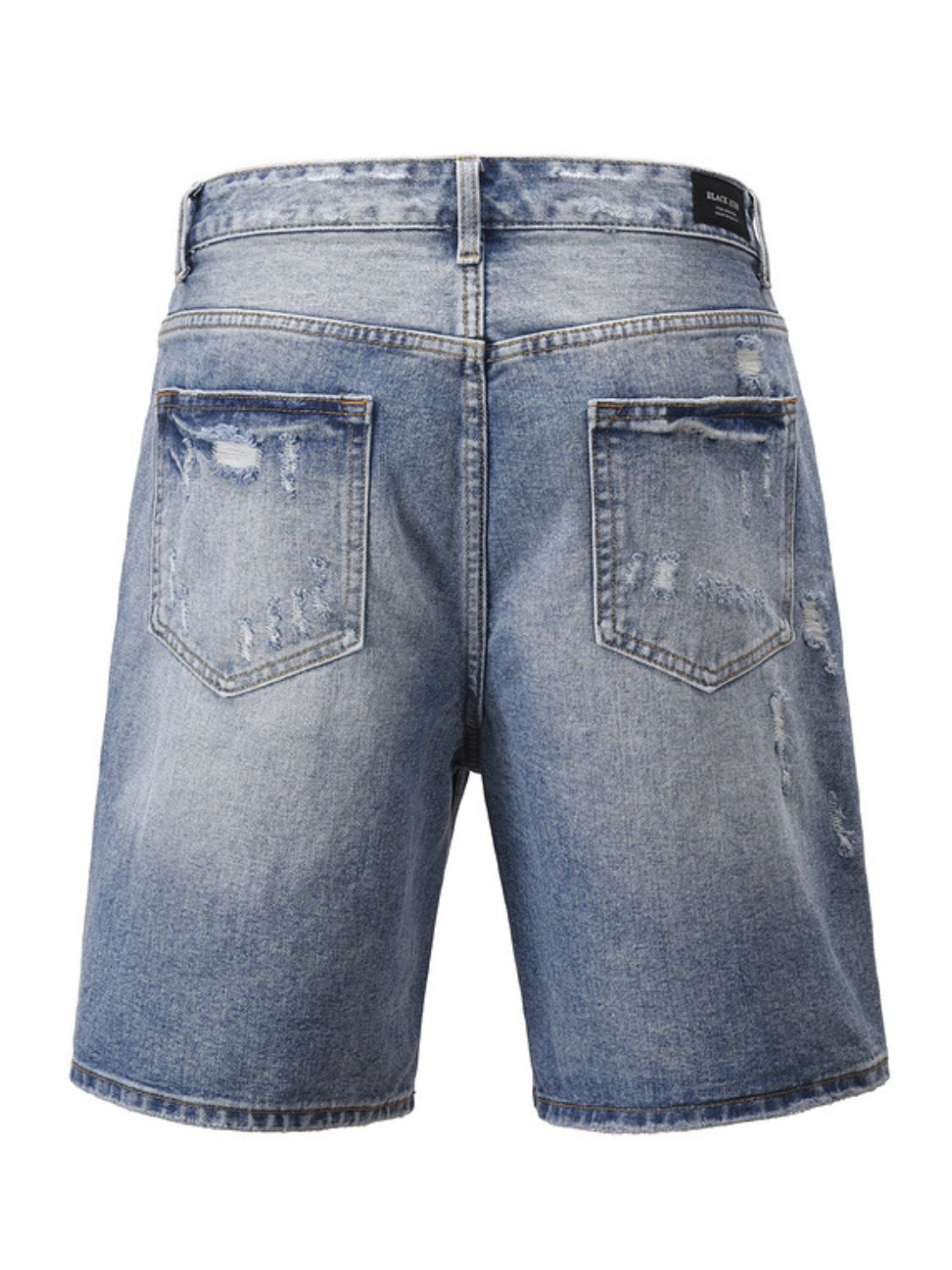 Men's Distressed Denim Bermuda Shorts for Casual Wear